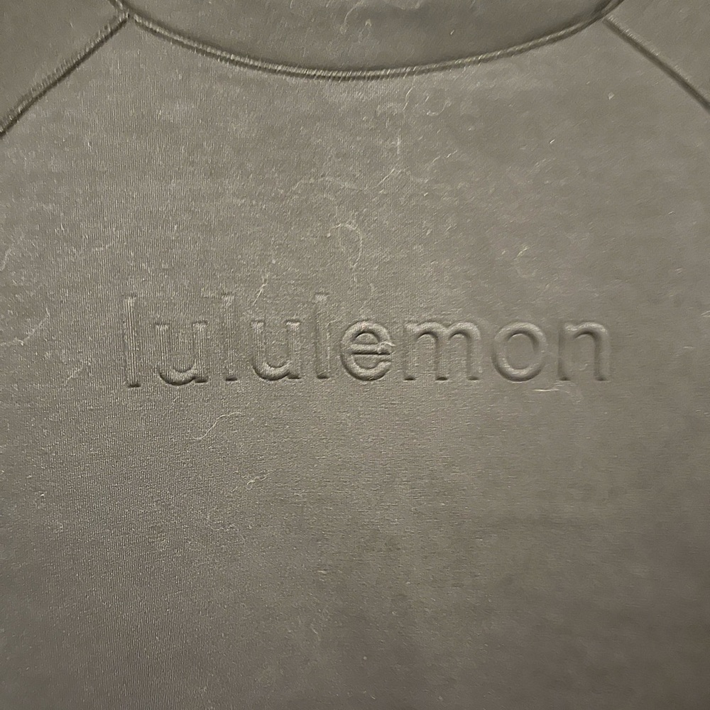 NWT lululemon athletica Black Sweatshirt Smooth Spacer Cropped Pullover Logo - Picture 2 of 6